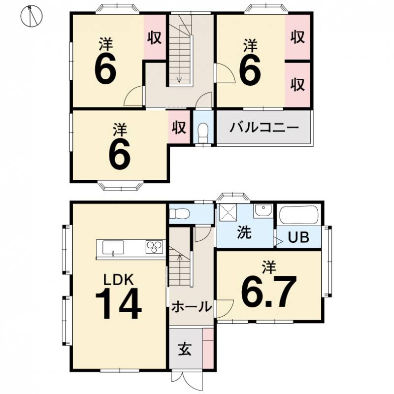 松山市富久町 一戸建 の間取り画像