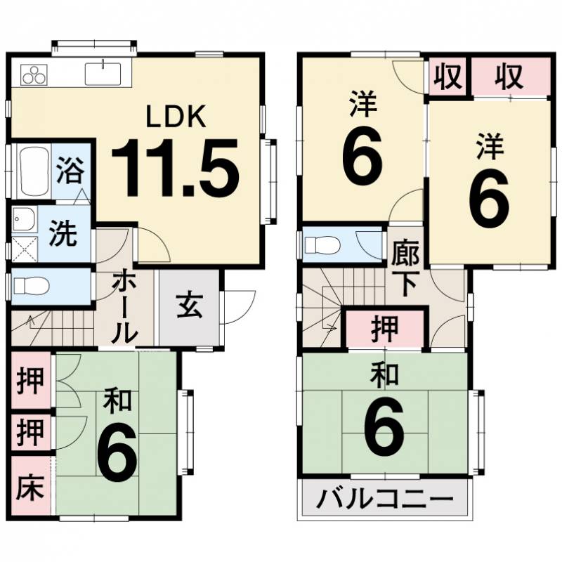 松山市北条辻 一戸建 の間取り画像