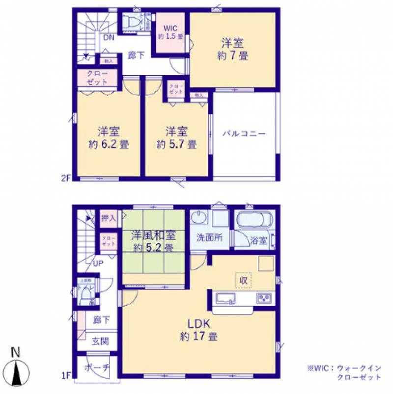 松山市余戸中 一戸建 余土小校区の新築の間取り画像