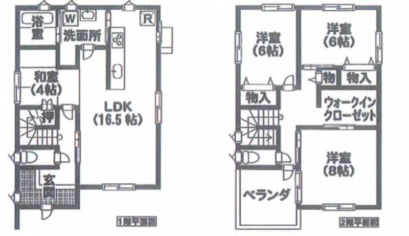 松山市北斎院町 一戸建 デザイナーハウスの間取り画像