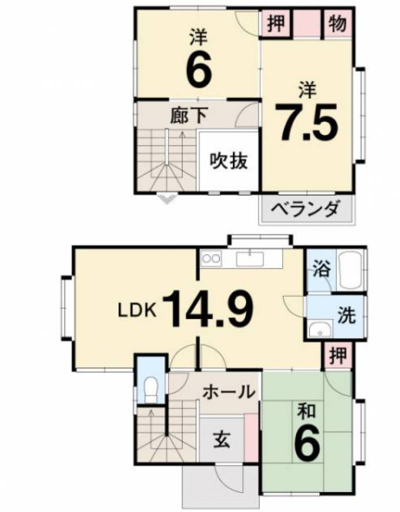 松山市西石井 一戸建 西石井の間取り画像