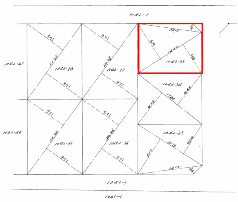 松山市北斎院町 1区画更地渡しの区画図