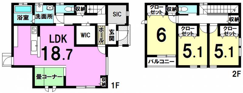 西条市喜多川 一戸建 の間取り画像