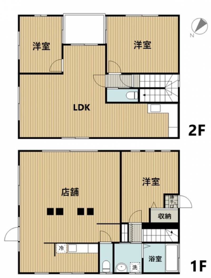 西条市小松町大頭 一戸建 小松町　店舗・住宅　1350万円の間取り画像