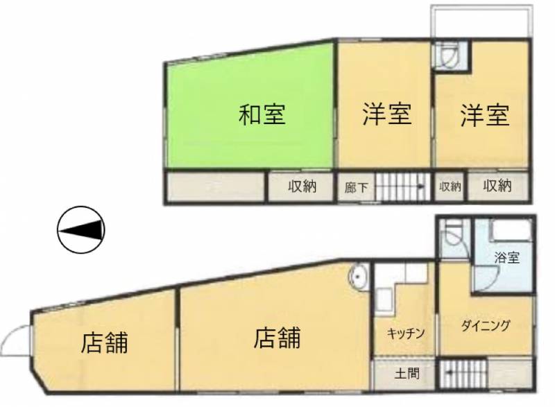 新居浜市新須賀町 一戸建 新須賀町三丁目 店舗兼住宅の間取り画像