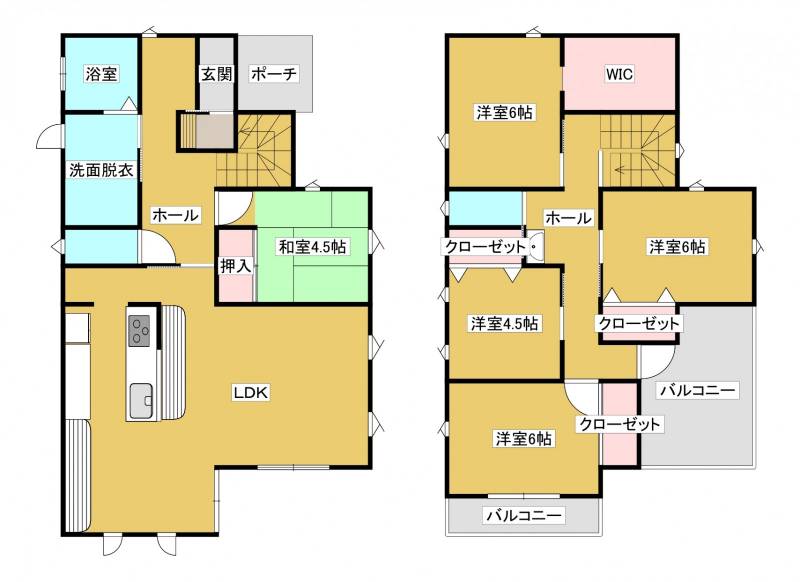 西条市神拝甲 一戸建 西条市神拝甲　中古住宅の間取り画像