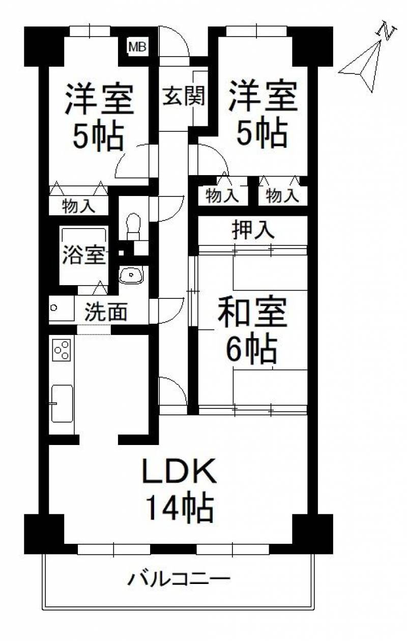 サーパス衣山壱番館 の間取り画像