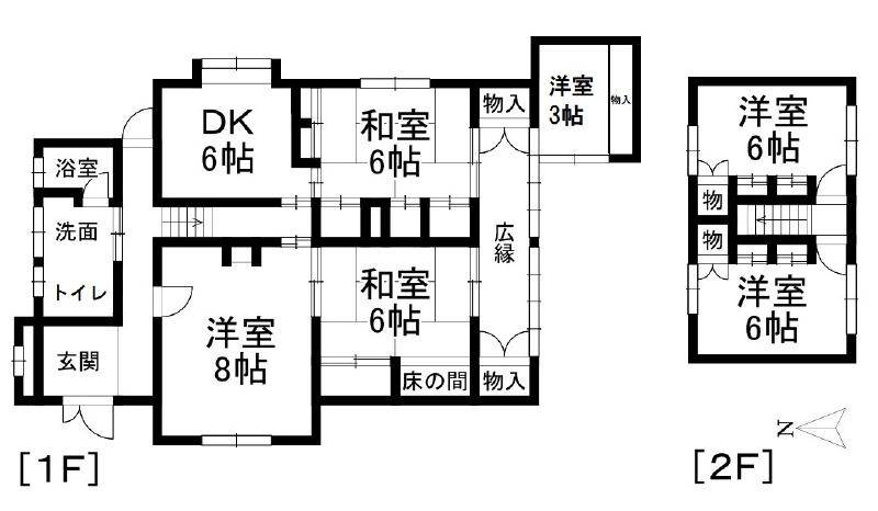 松山市石手白石 一戸建 の間取り画像