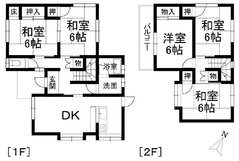 松山市善応寺 一戸建 の間取り画像