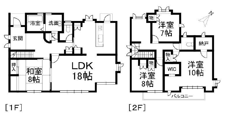 松山市湯の山 一戸建 の間取り画像