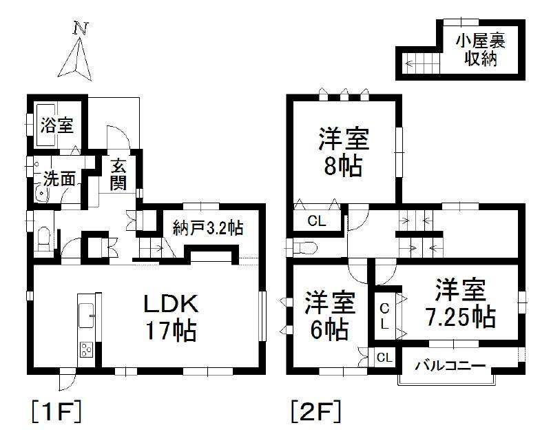 松山市東垣生町 一戸建 の間取り画像