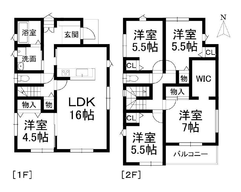 松山市高岡町 一戸建 の間取り画像