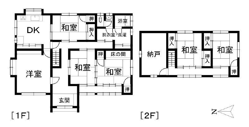 松山市光洋台 一戸建 の間取り画像