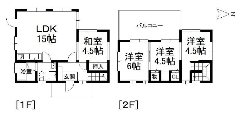 松山市上難波 一戸建 の間取り画像