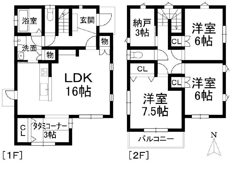 松山市保免上 一戸建 の間取り画像