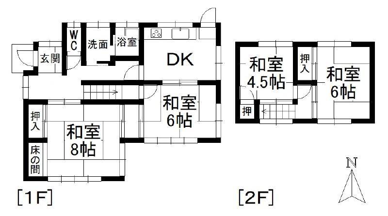 松山市畑寺 一戸建 の間取り画像