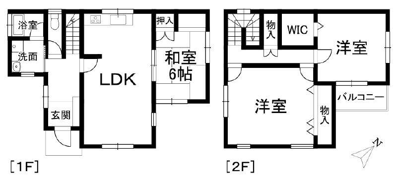 松山市西垣生町 一戸建 の間取り画像