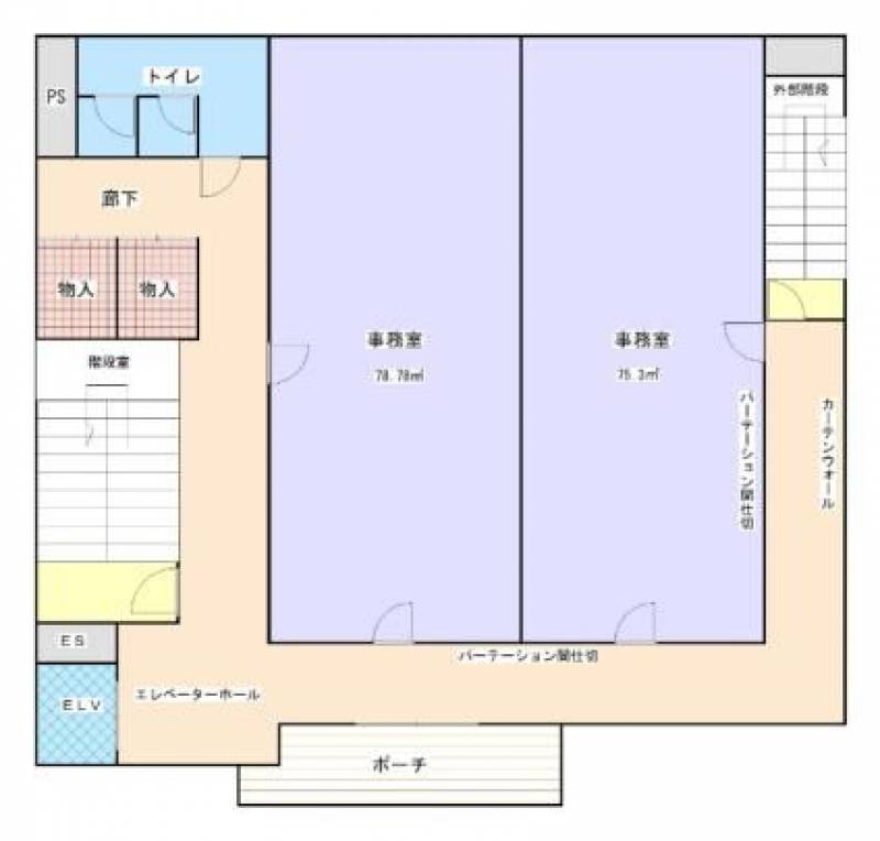 金子ビル 　伊予三島の賃貸事務所 2の間取り画像