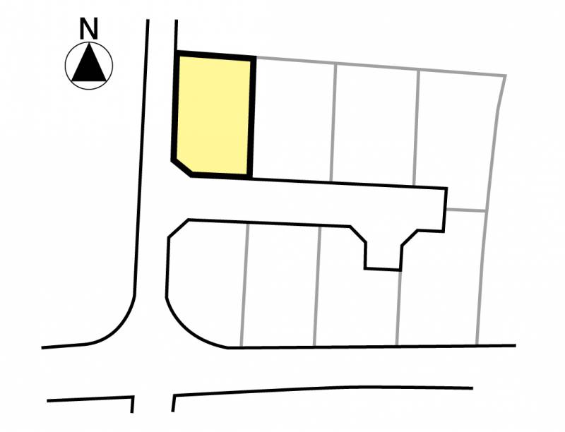 松山市西長戸町 東公園前1号地の区画図