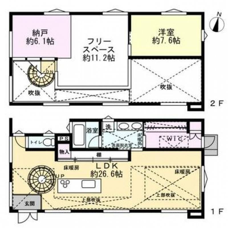 丸亀市山北町 一戸建 の間取り画像