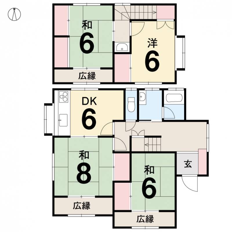 松山市下伊台町 一戸建 の間取り画像