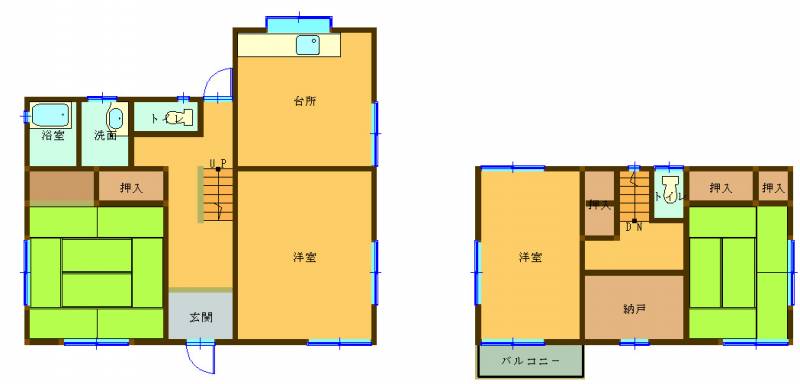 新居浜市北内町 一戸建 の間取り画像