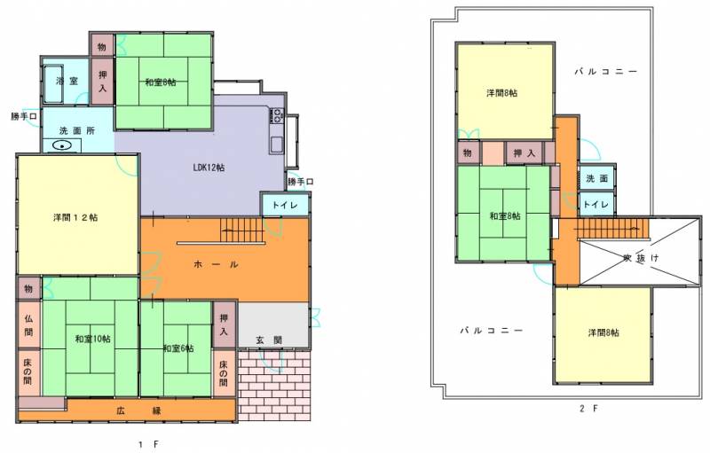 四国中央市豊岡町長田 一戸建 の間取り画像