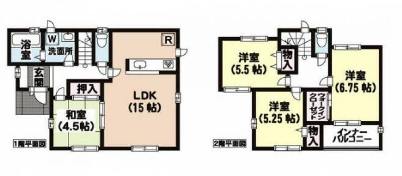 松山市山西町 一戸建 Ｃ号地の間取り画像