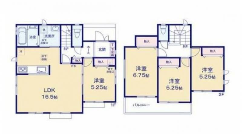 松山市西垣生町 一戸建 Ａ号地の間取り画像