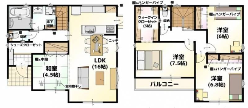 松山市東垣生町 一戸建 A号地の間取り画像