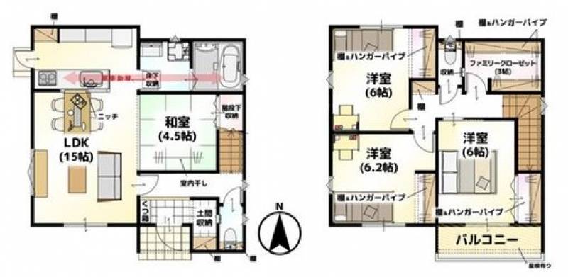 松山市南梅本町 一戸建 A号地の間取り画像