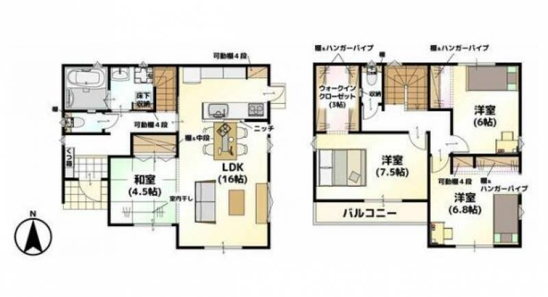 松山市高岡町 一戸建 高岡　Ｂ号棟の間取り画像