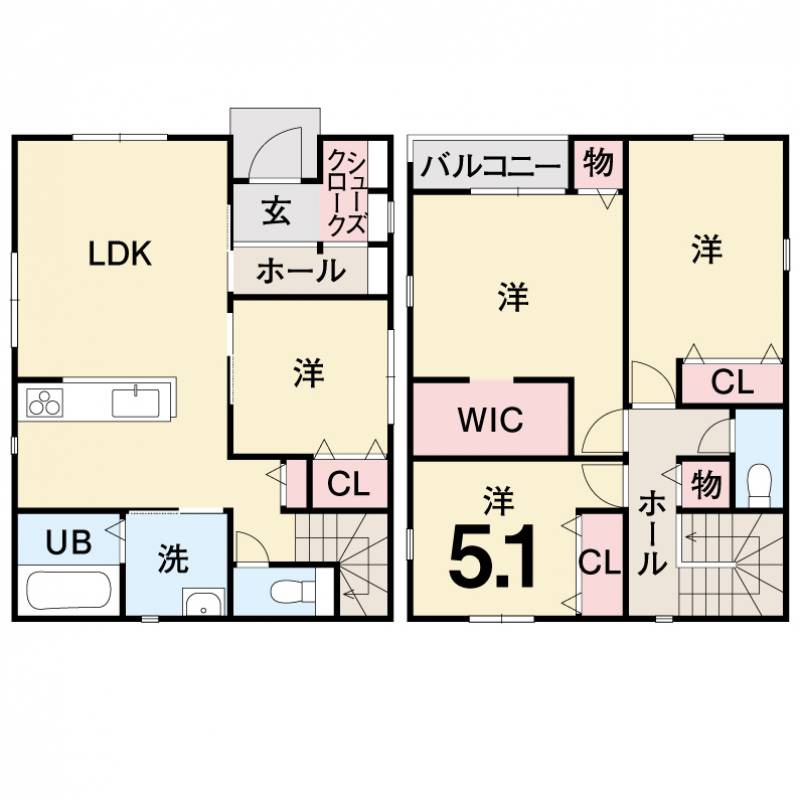 松山市東石井 一戸建 4LDKの間取り画像