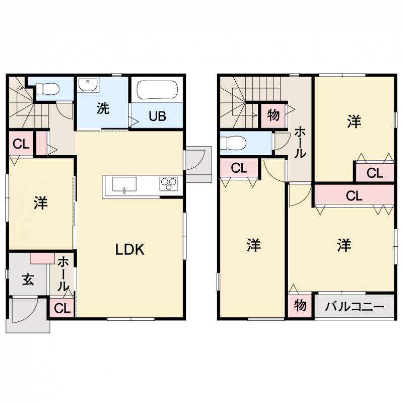 松山市余戸東 一戸建 2号地の間取り画像