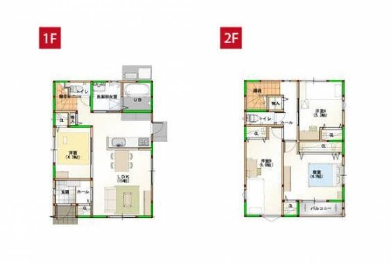 松山市余戸東 一戸建 2号地の間取り画像