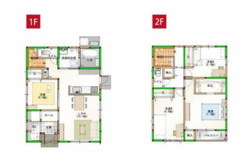 松山市久保田町 一戸建 2号地の間取り画像