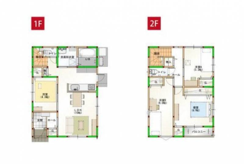 松山市古三津 一戸建 の間取り画像