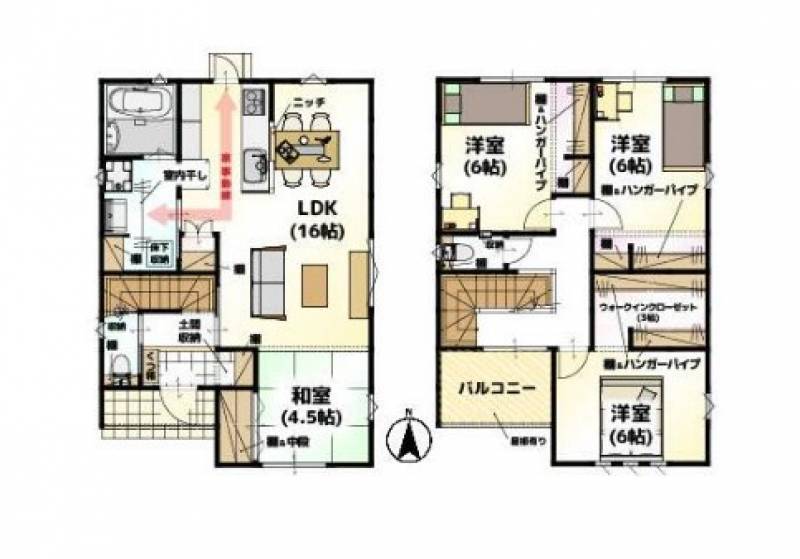 松山市北土居 一戸建 北土居　2401Ａの間取り画像