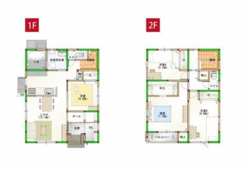 松山市今在家 一戸建 の間取り画像