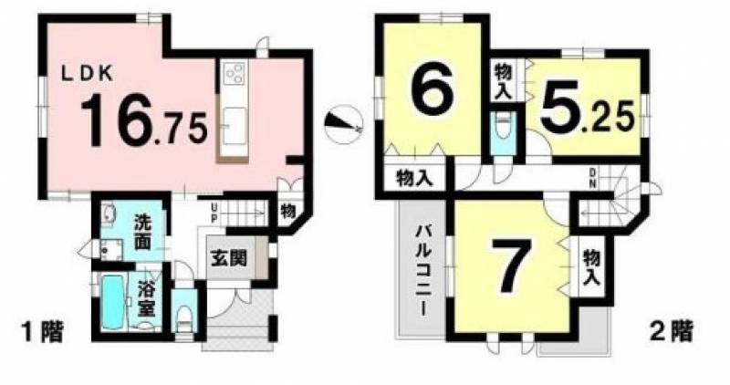 松山市保免上 一戸建 1号地　3LDK の間取り画像