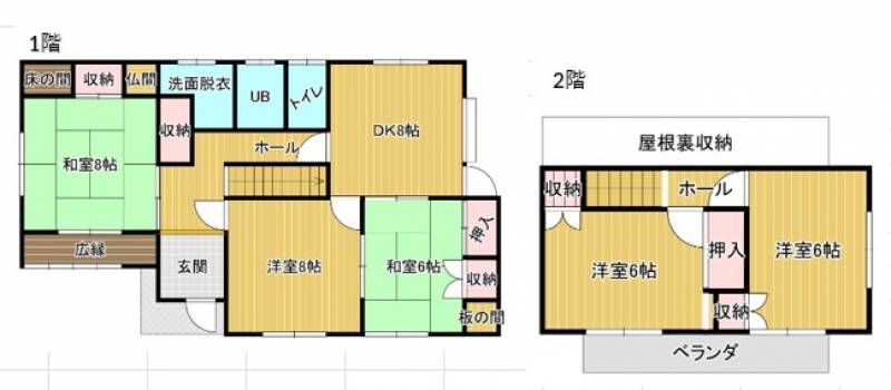 松山市東垣生町 一戸建 の間取り画像