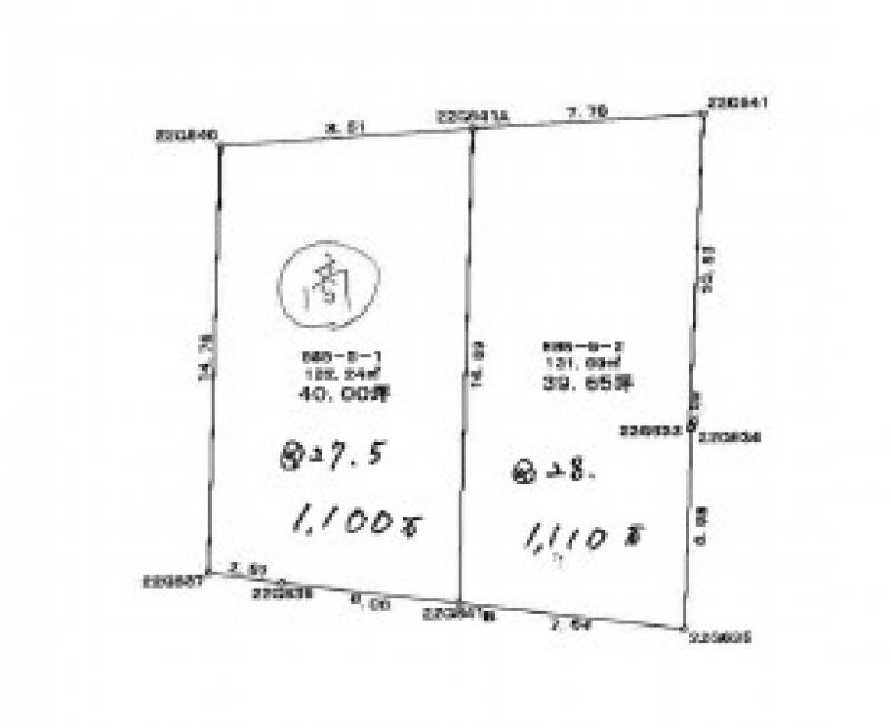 松山市東垣生町 2区画の区画図