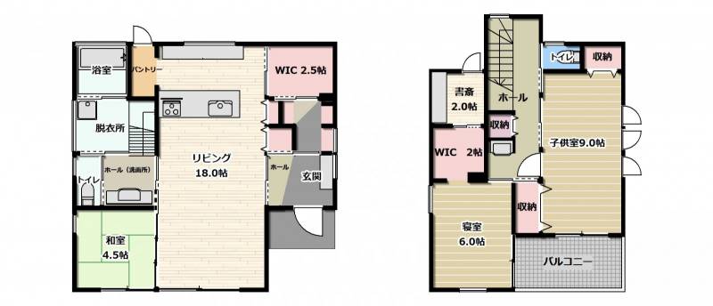 松山市清住 一戸建 の間取り画像