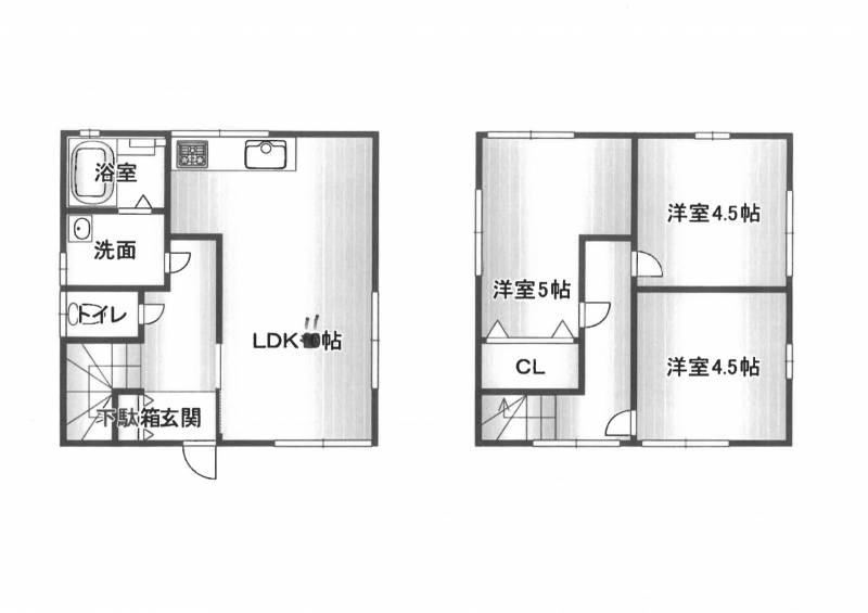 四国中央市中之庄町 一戸建 の間取り画像