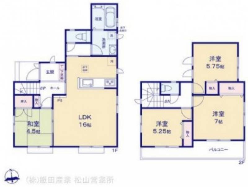 松山市星岡 一戸建 ハートフルタウン星岡E号棟の間取り画像