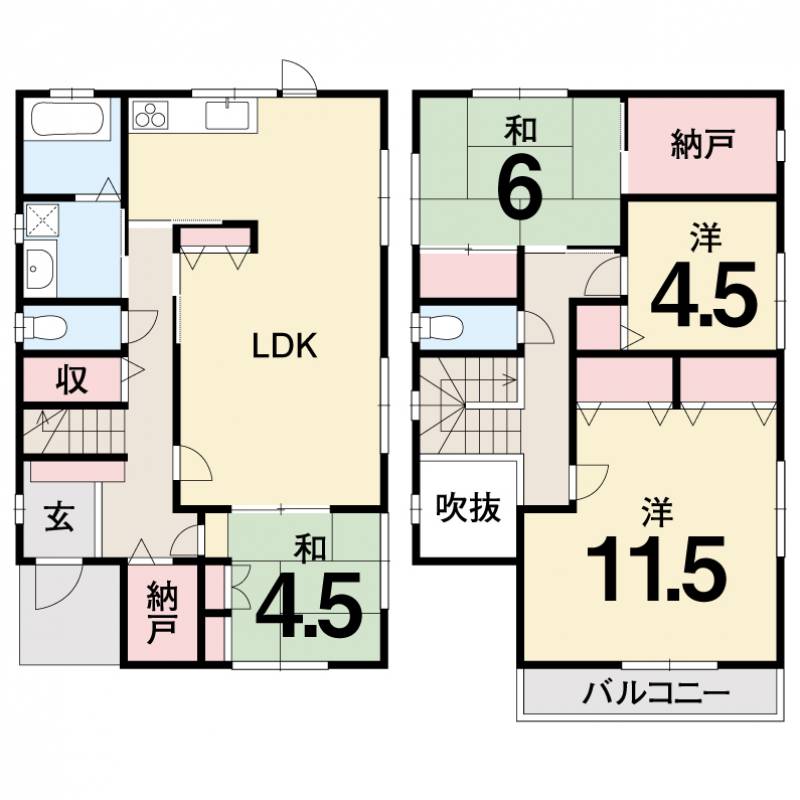 西条市玉津 一戸建 中古戸建の間取り画像