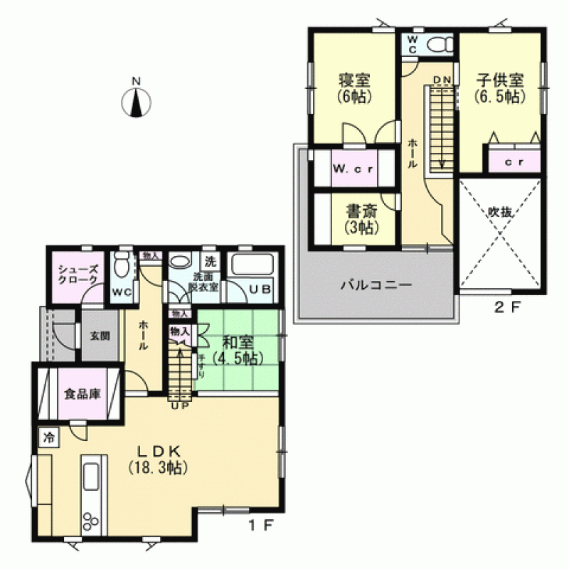 松山市北梅本町 一戸建 の間取り画像