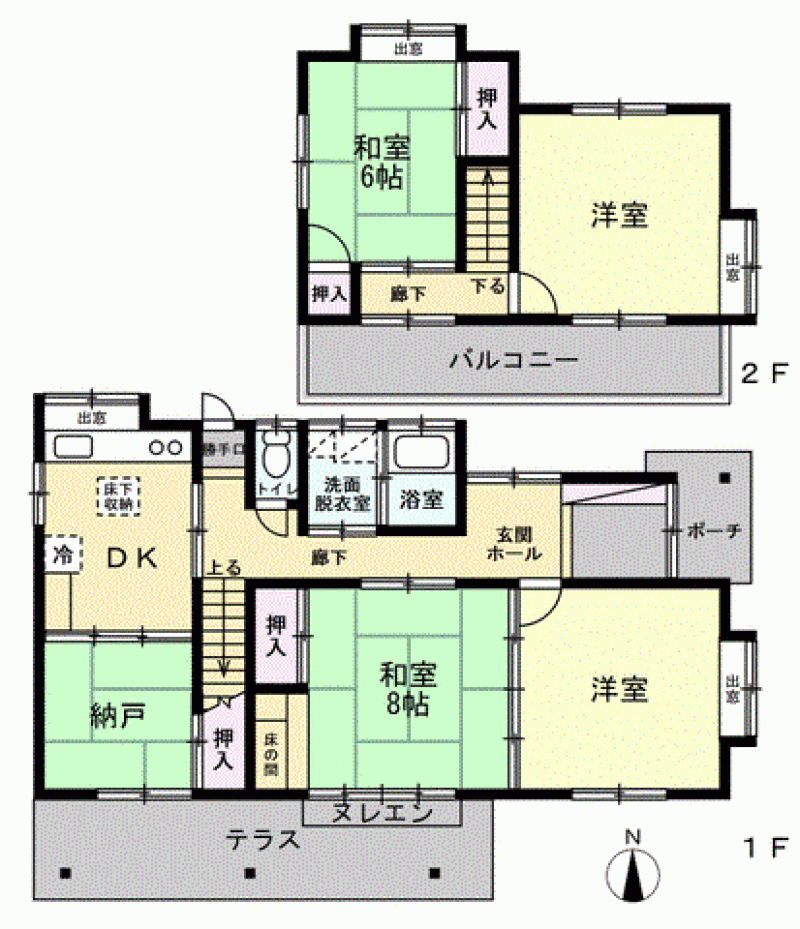 松山市桑原 一戸建 の間取り画像