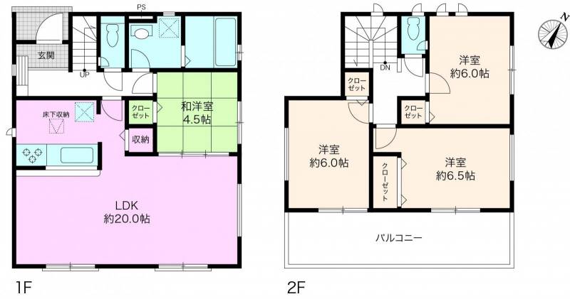 土佐市蓮池 一戸建 １号棟の間取り画像