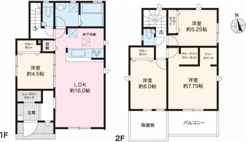 高知市瀬戸東町 一戸建 １号棟の間取り画像